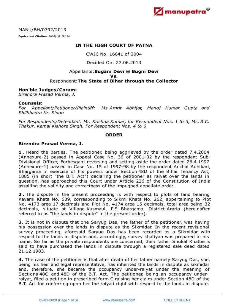 Section 48C AND 48DBugani - Devi - Bugni - Devi - Vs - The - State - of ...