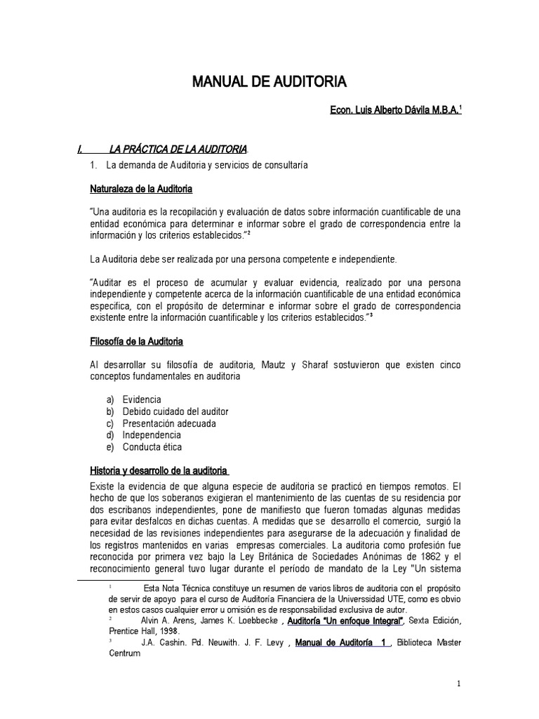 Auditoria Financiera Manual | PDF | Auditoría | Contralor