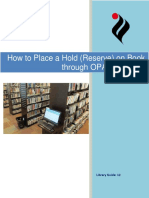 How To Place A Hold (Reserve) On Book Through OPAC Terminal: Library Guide: 12