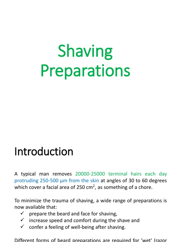 ShavingPreparation Lecture PDF Shaving Chemical Substances