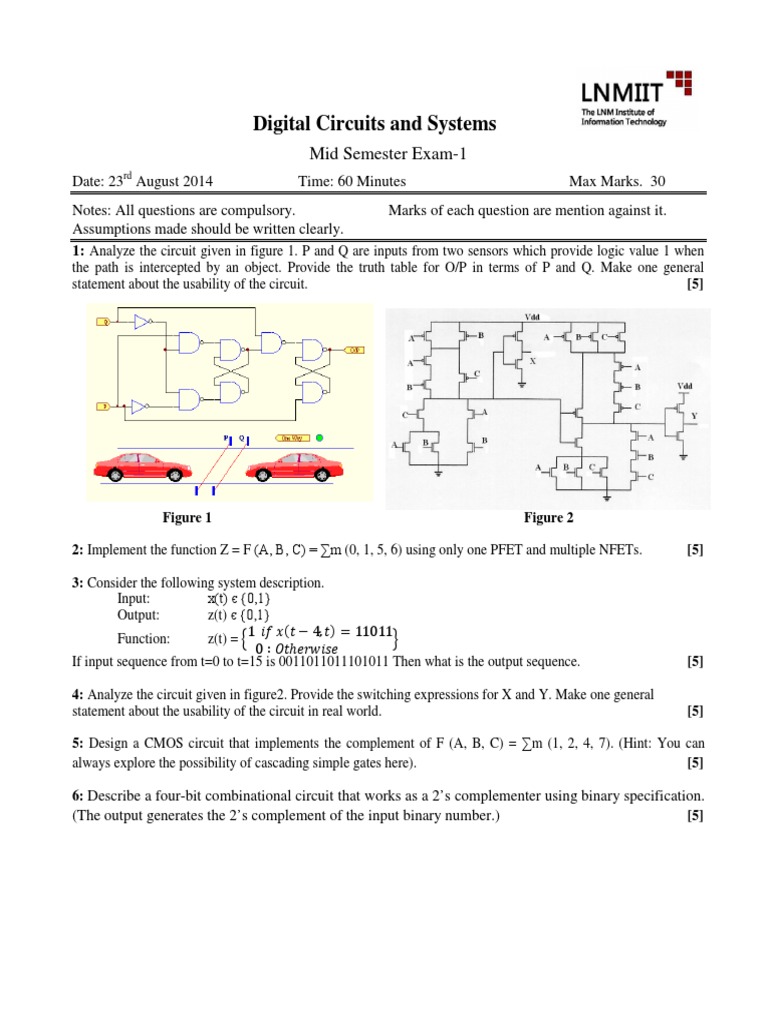DIGITAL CIRCUIT AND SYSTEM Mid Term-I | PDF
