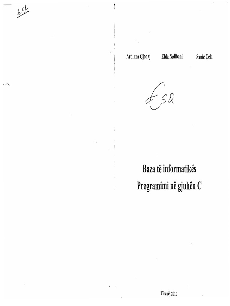 Baza Te Informatikes - Programimi Ne Gjuhen C (Fixed Rotation) | PDF