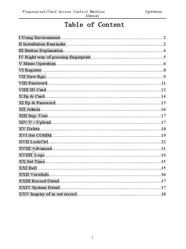 Fingerprint Access Control Manual | PDF | Access Control | Superuser