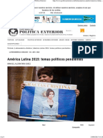 América Latina 2015 - Temas Políticos Pendientes - Política Exterior
