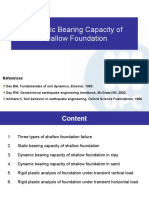 Dynamic Bearing Capacity of Shallow Foundation: References