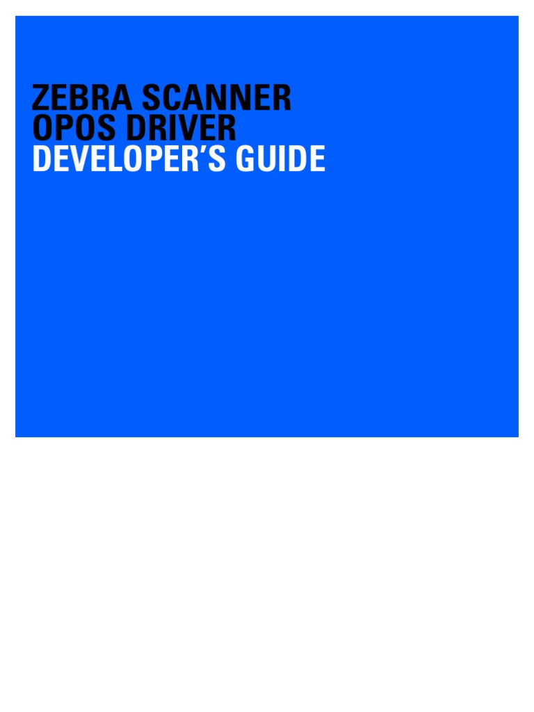 ZEBRA OPOS Driver Developer's Guide PDF Image Scanner Barcode