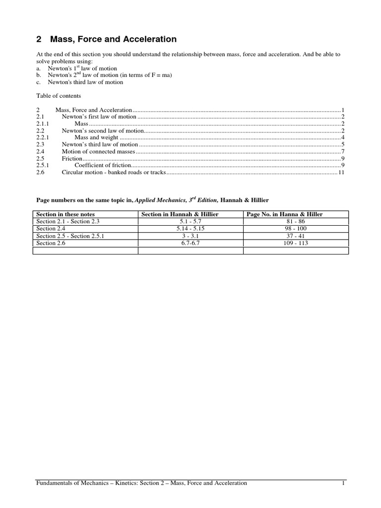 Mass, Force, and Acceleration Basics | PDF | Force | Mass