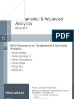 Fundamental & Advanced Analytics Using SAS Procedures