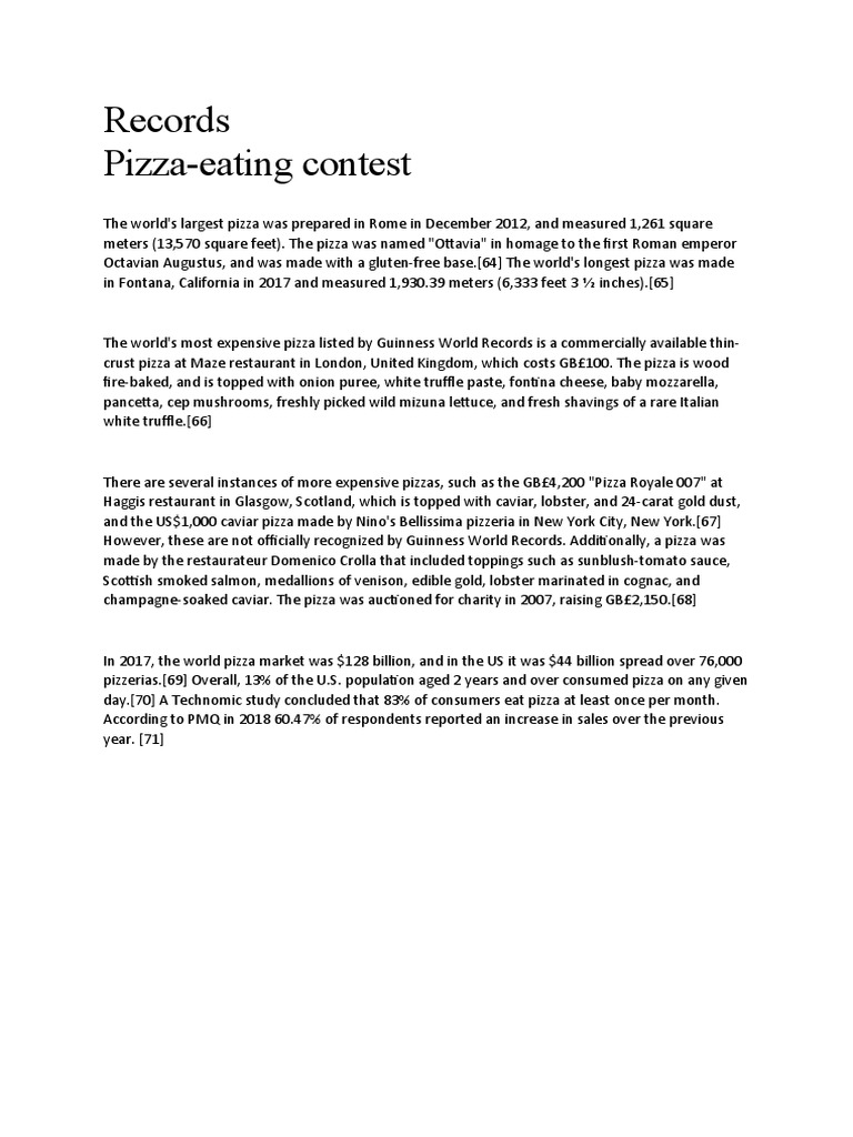 Pizza Records and Market Insights | PDF