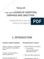Tema 24 The Expression of Assertion, Emphasis and Objection