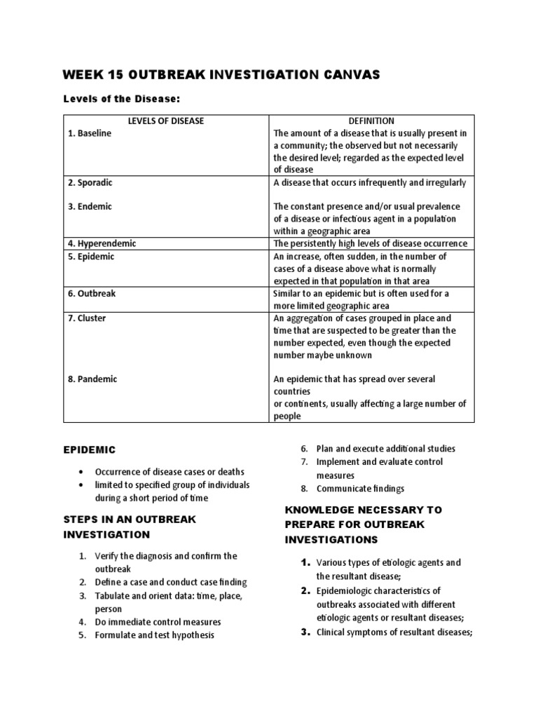 Outbreak Investigation Guide | PDF | Epidemics | Outbreak