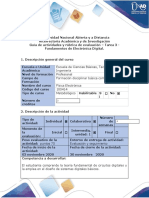 Guía de Actividades y Rúbrica de Evaluación - Tarea 3 - Fundamentos de Electrónica Digital