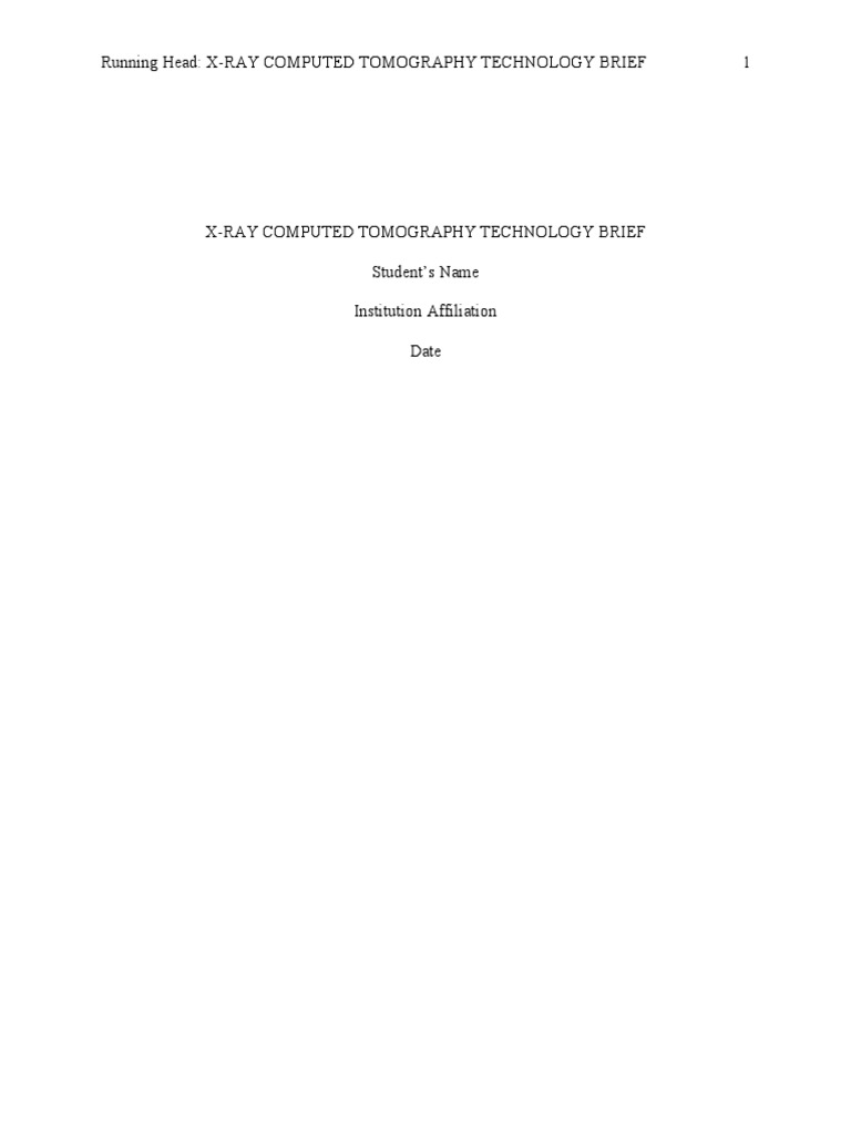 X-Ray Computed Tomography Technology | PDF | Tomography | Ct Scan