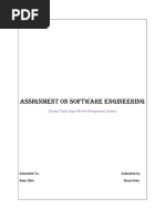 Assignment On Software Engineering: (Project Topic: Super Market Management System)