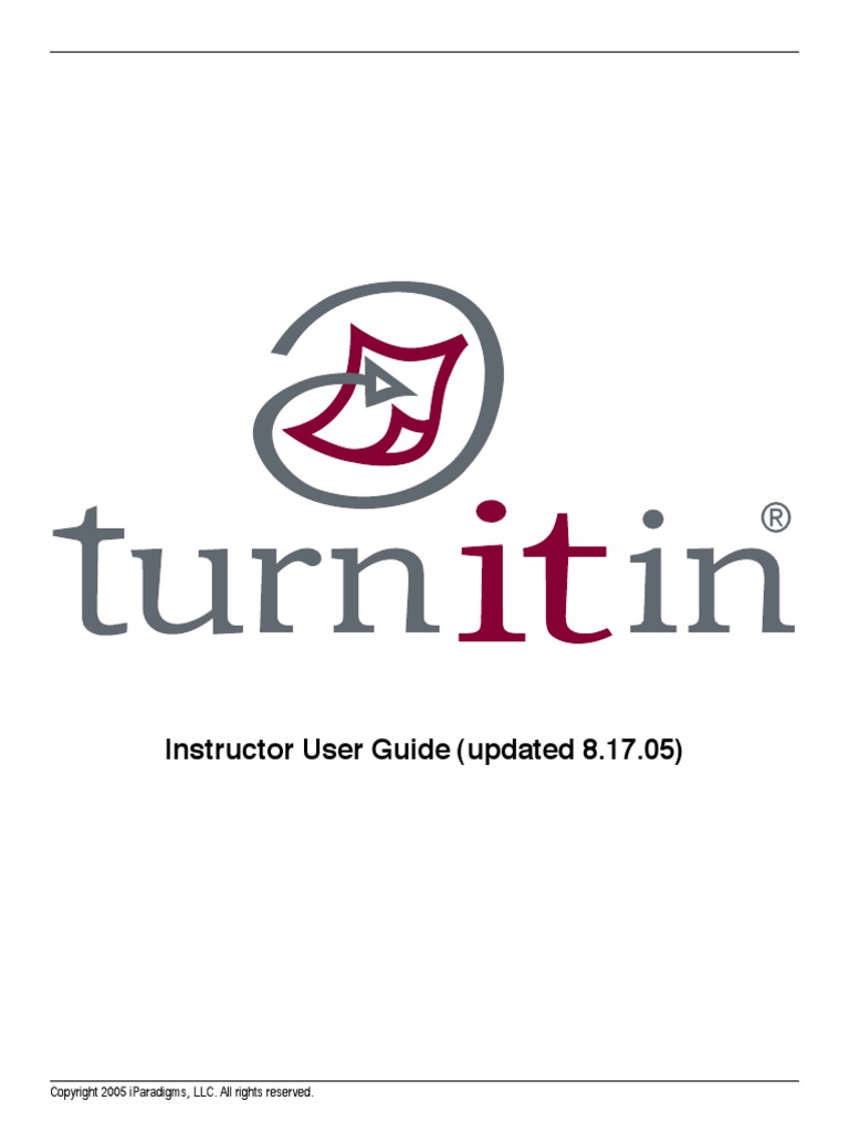 Instructor User Guide (Updated 8.17.05) | PDF | Turnitin | Bibliography