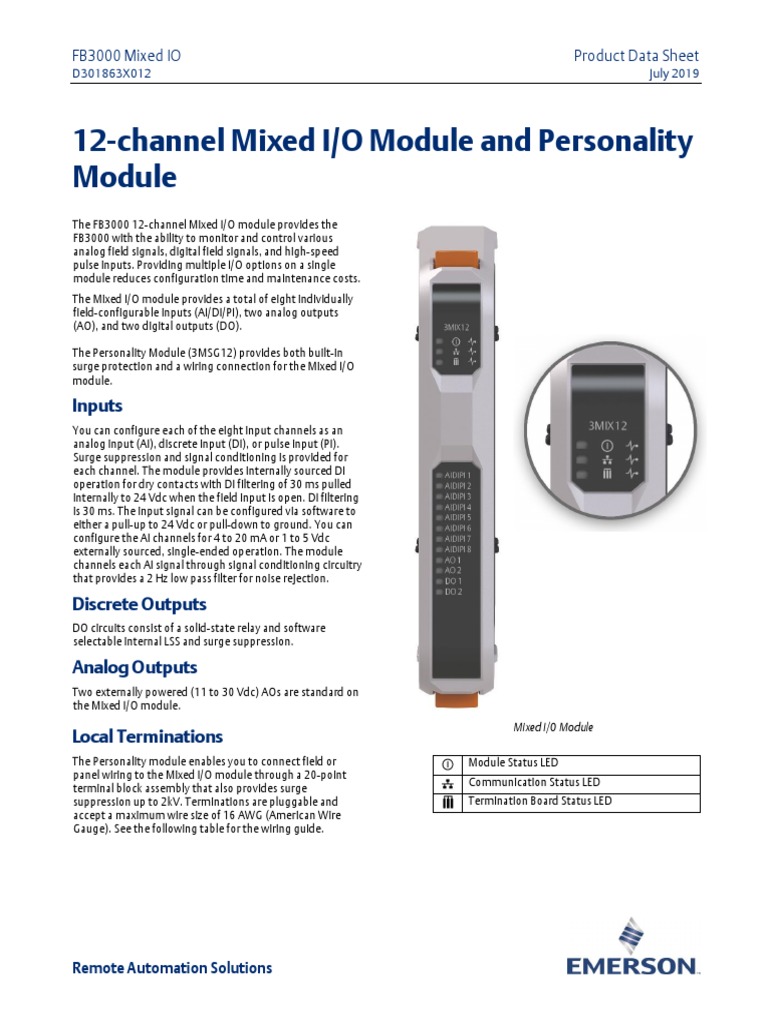 12 Channel Mixed IO Spec Sheet | PDF | Programmable Logic Controller ...