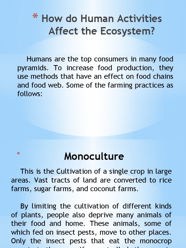How Do Human Activities Affects The Ecosystem PDF Fertilizer