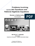 Solving Problems Involving Quadratic Equations and Rational Algebraic Equations