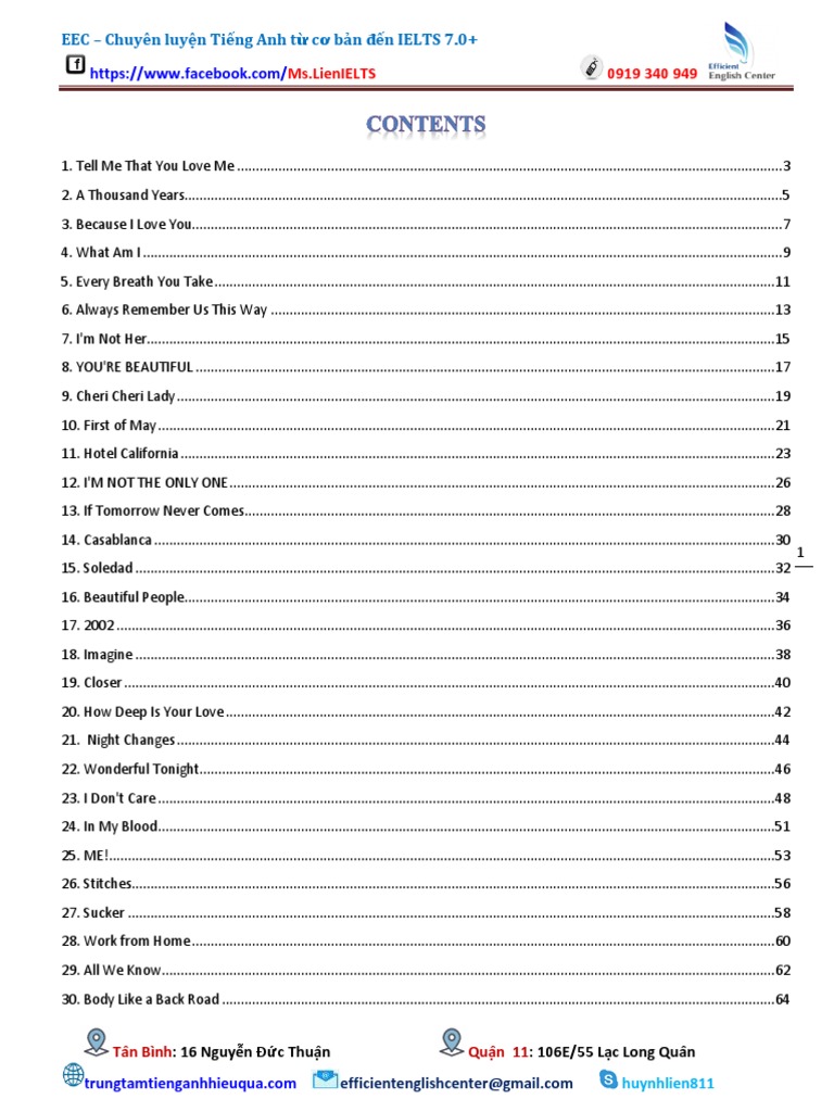 EECSongs + Synonym Till Oct 21 PDF