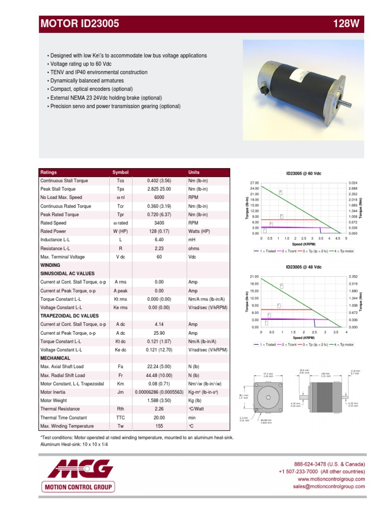 DC Motor Specifications and Options | PDF | Electric Motor | Root Mean ...