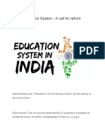 Indian Education System - A Call for Reform