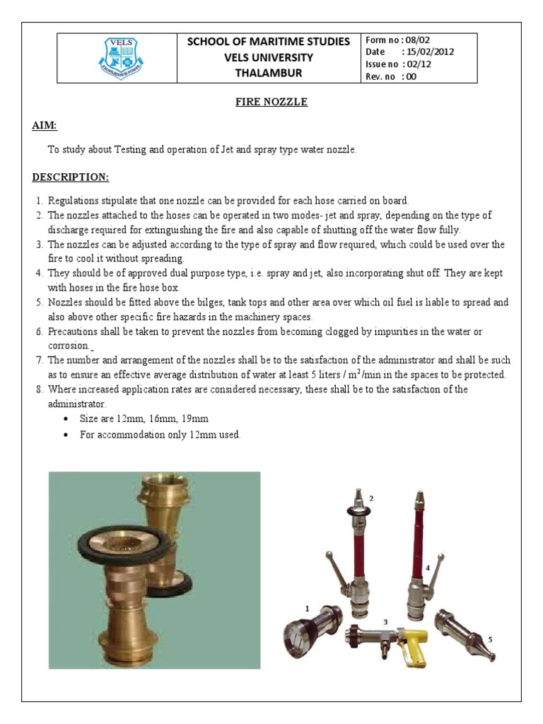 Fire Nozzle | PDF | Nozzle | Fires