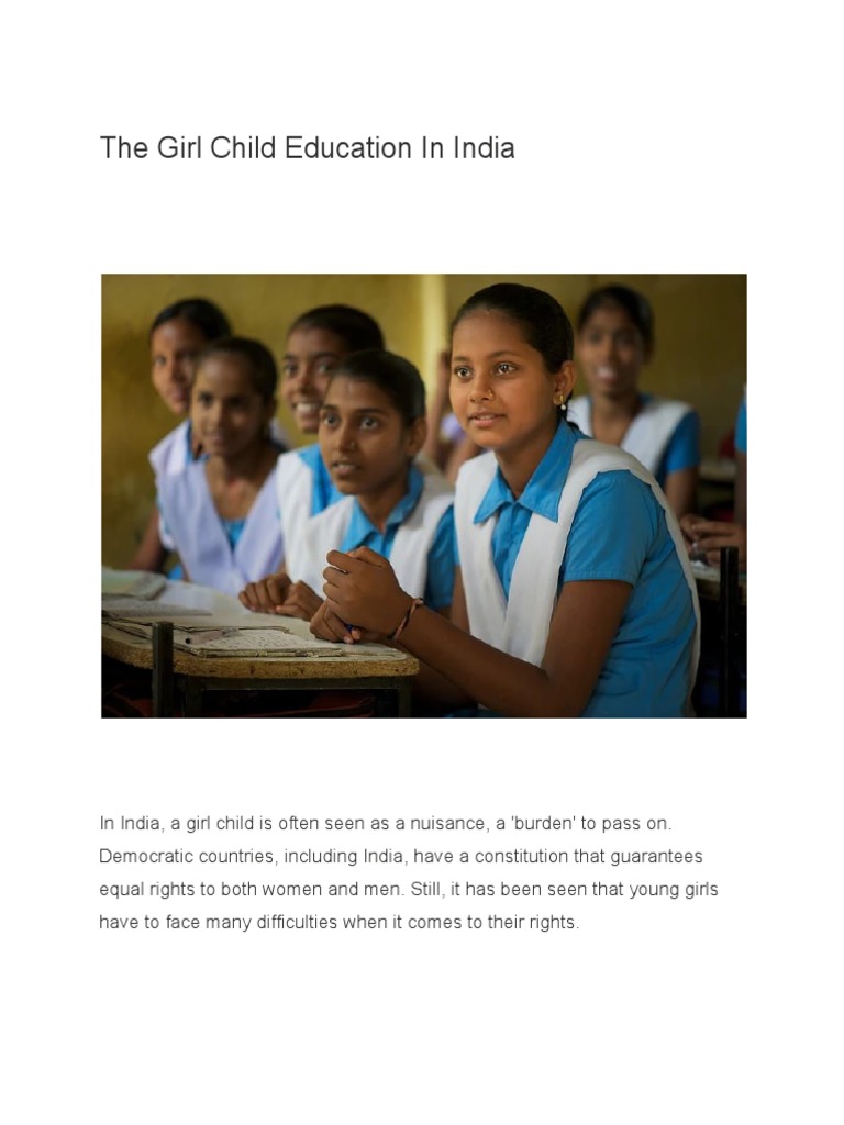 The Girl Child Education in India | PDF | Empowerment | Sanitation