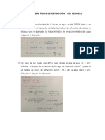 Taller Sobre Índice de Refracción y Ley de Snell