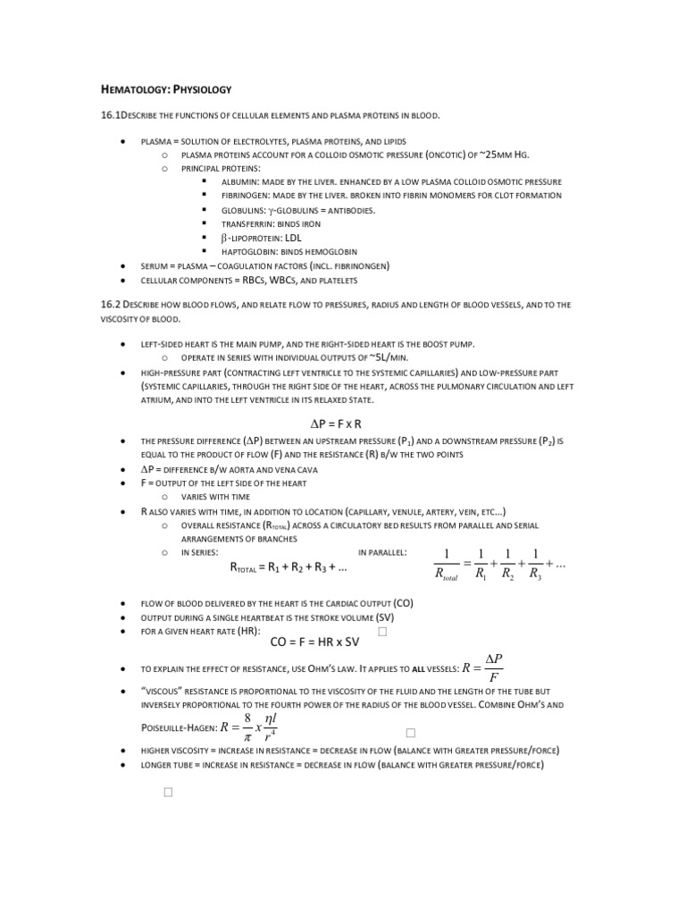Physiology | PDF | Hemoglobin | Platelet