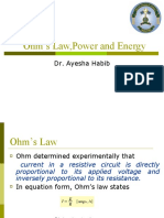 Ohm's Law, Power and Energy: Dr. Ayesha Habib