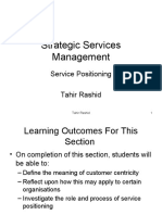 Strategic Services Management: Service Positioning Tahir Rashid