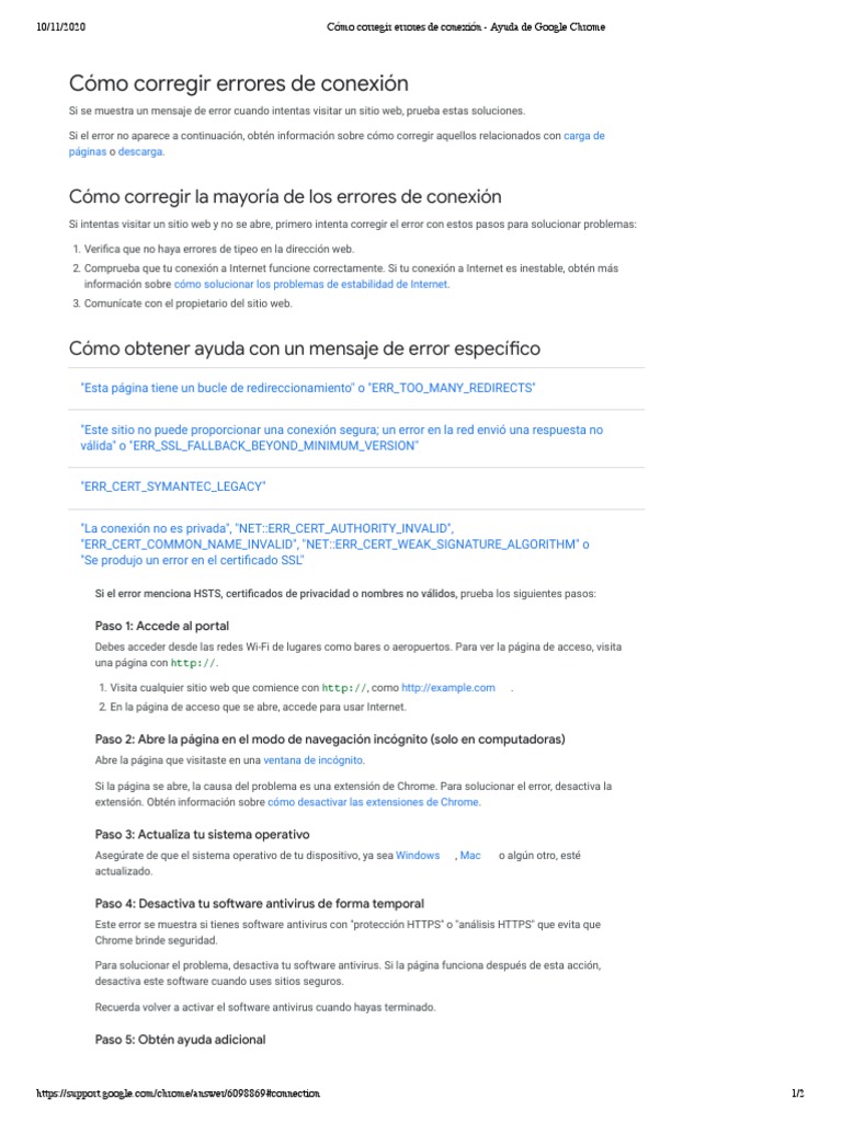Image Result For Cmo Corregir Errores De Conexin Y Carga En Chrome