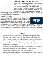 Week 1: Crisis Management Definitions