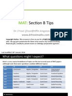 Section B Tips: DR J Frost (Jfrost@tiffin - Kingston.sch - Uk)