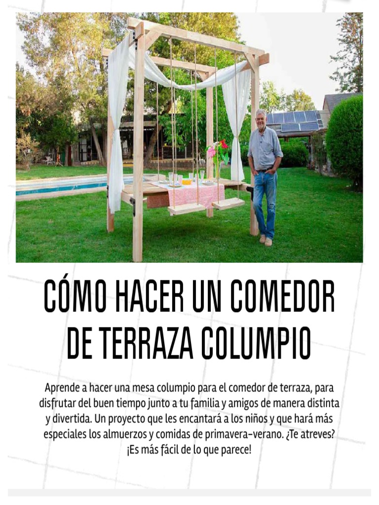 Cómo hacer un comedor de terraza columpio 