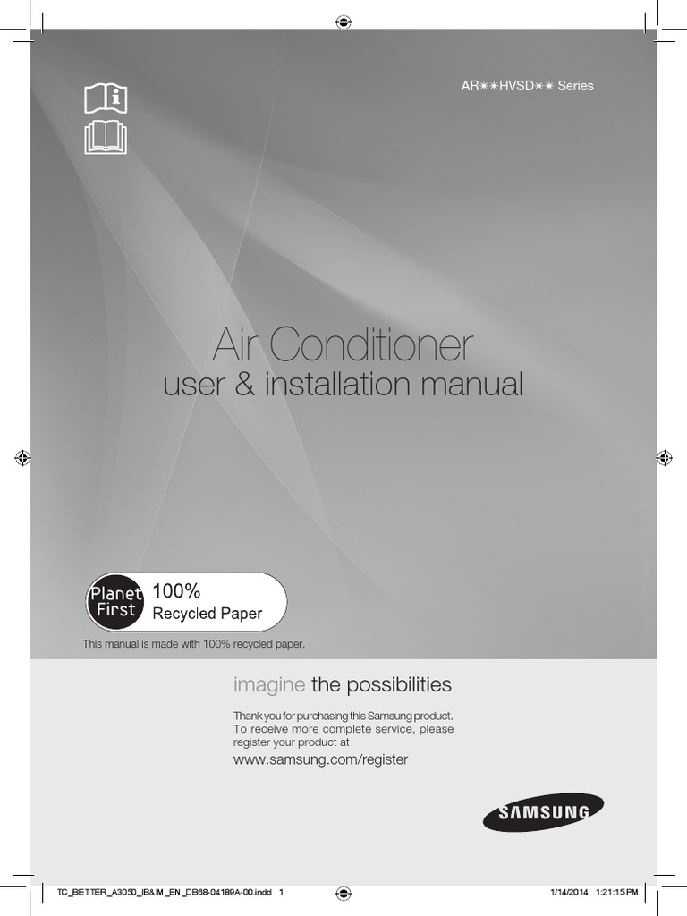 Samsung AC User & Install Guide | PDF | Air Conditioning | Waste Management