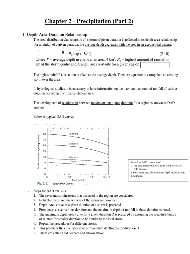 DAD Curve Analysis in Hydrology | PDF | Precipitation | Weather