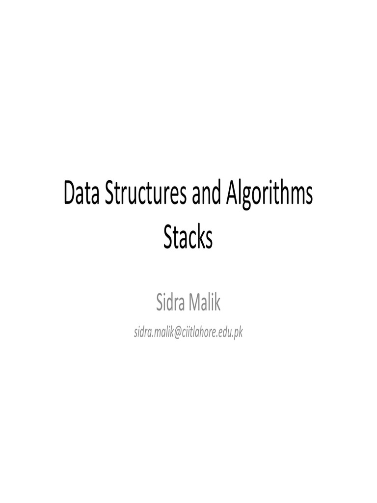 Stack Operations and Implementations | PDF | Algorithms And Data ...