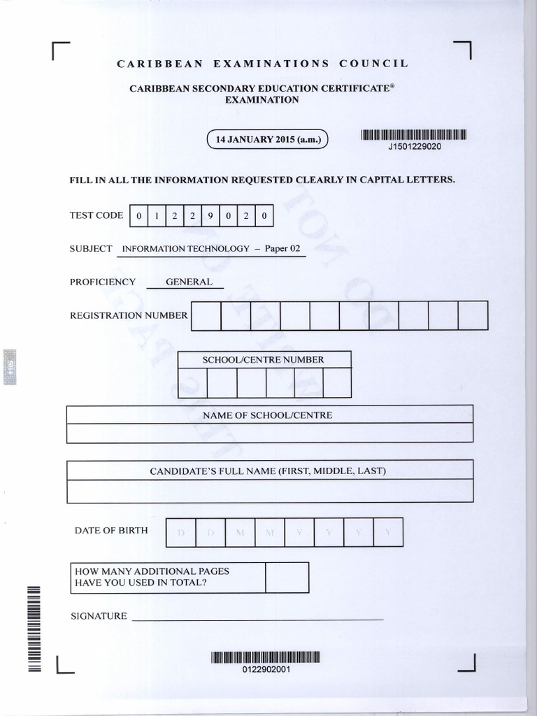 CSEC IT Paper PDF | PDF