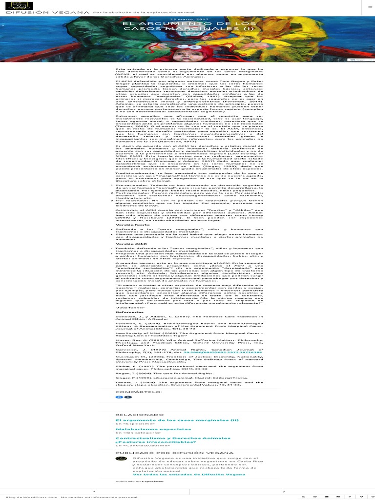 El Argumento de Los Casos Marginales (I) Difusión Vegana PDF