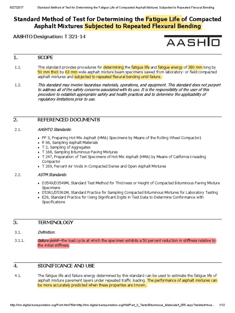 Asphalt Mixture Fatigue Life Testing | PDF | Fatigue (Material) | Beam ...