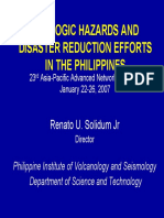 Geologic Hazards and Disaster Reduction Efforts in The Philippines