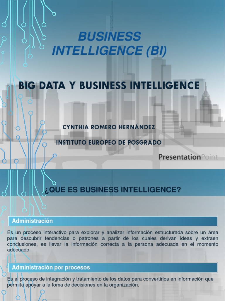 BI y Big Data para la toma de decisiones empresariales | PDF