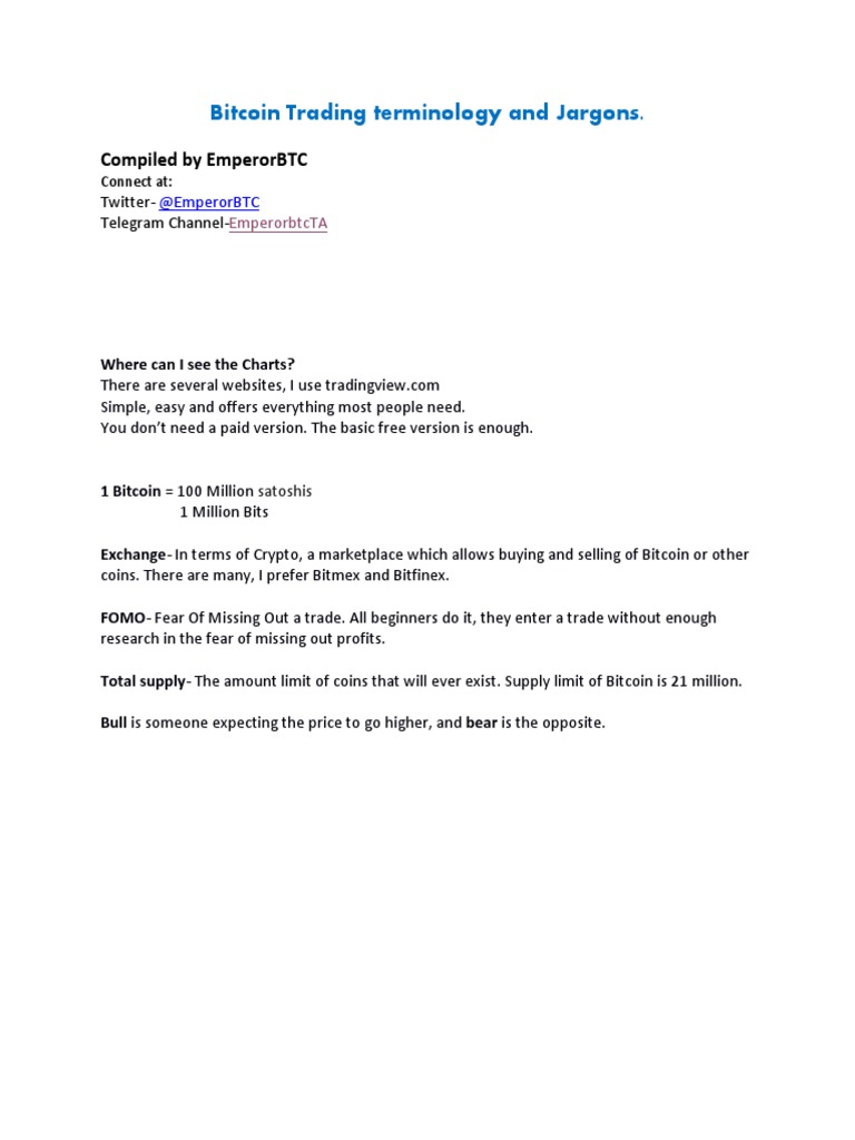 Essential Bitcoin Trading Terms Explained | PDF | Leverage (Finance) | Day  Trading