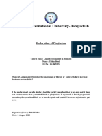 American International University-Bangladesh: Declaration of Plagiarism