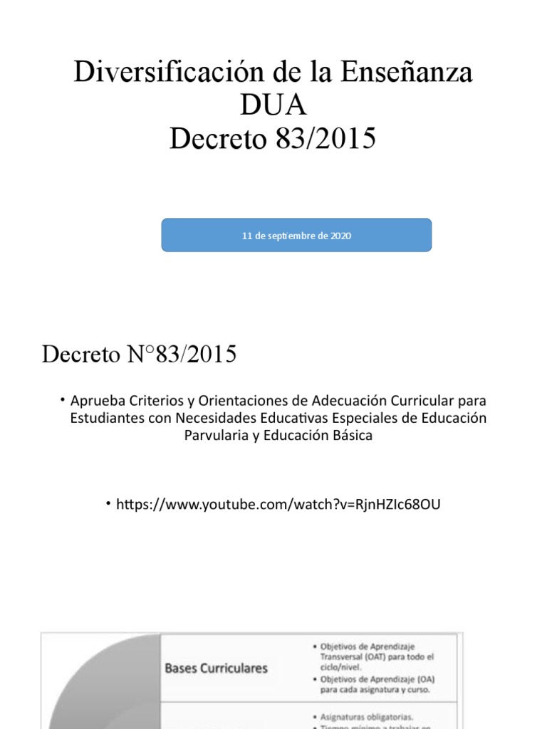 Diversificación de La Enseñanza y Decreto 83 | PDF | Plan de estudios ...