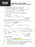 Pioneer Intermediate B1 Tests Module 1 | PDF | Roommate