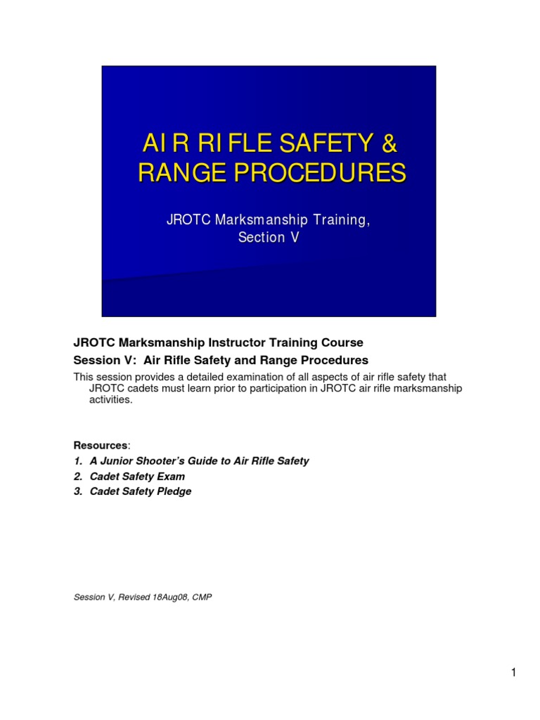 JROTC Marksmanship Instructor Training Course Air Rifle Safety and