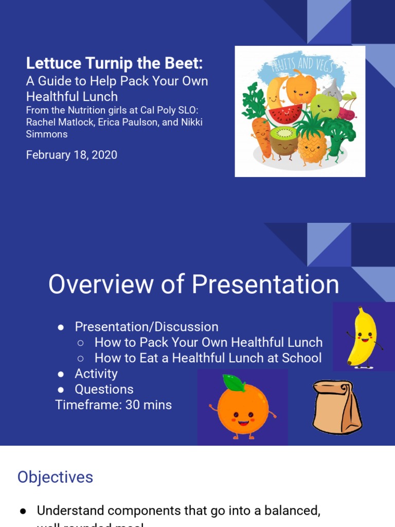 Lesson Plan | PDF | Lunch | Meal