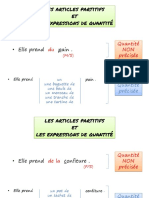 Les Articles Partitifs Et Les Expressions de Quantitee